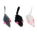 Игрушка для кошек Мышь натуральный мех, разноцветная 5 см (3 шт)